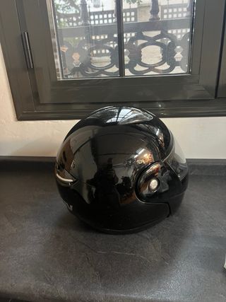 Casco de moto negro (Talla M)