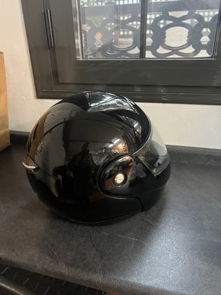 Casco de moto negro (Talla M)