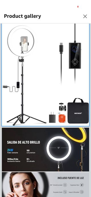 NEEWER Aro de Luz LED 12 24W para Móvil