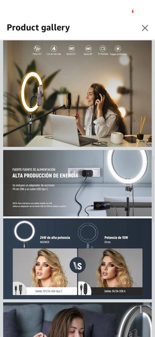NEEWER Aro de Luz LED 12 24W para Móvil