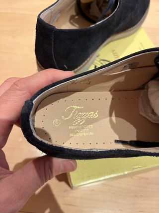 Zapatos de vestir ante marca Tizzas azul talla 38