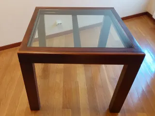 Mesa comedor teka y cristal de Banak