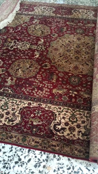 Alfombra Persa Lana Beige y Roja