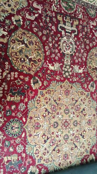 Alfombra Persa Lana Beige y Roja