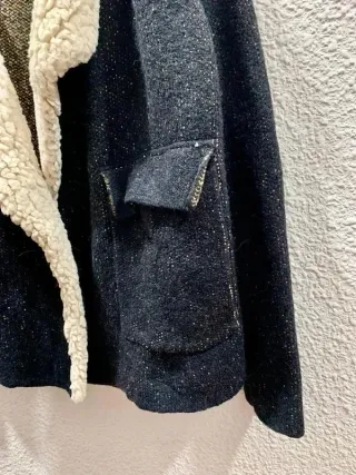 Blazer Zara Knit Azul Marino Talla M