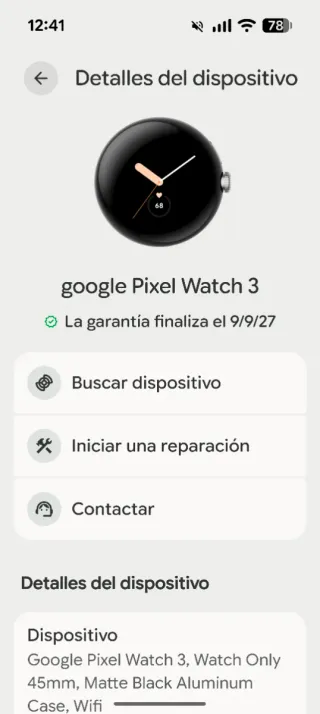 Google Pixel Watch 3 Negro/Gris 45mm