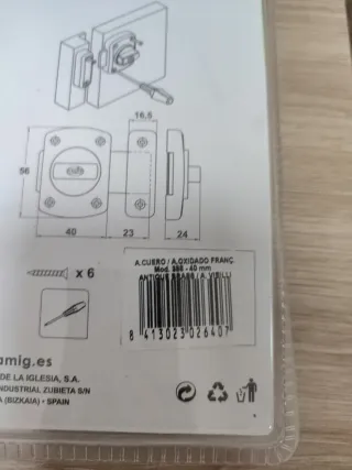 Pasador de puerta AMIG Mod. 385