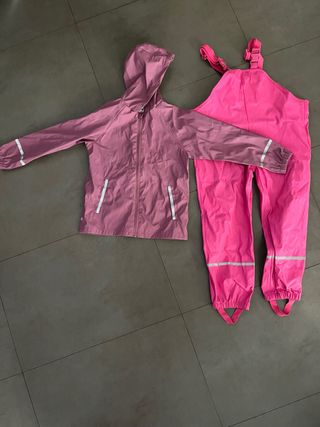 Conjunto impermeable niña rosa Talla 8 años