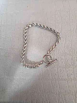 Pulsera de eslabones plateada