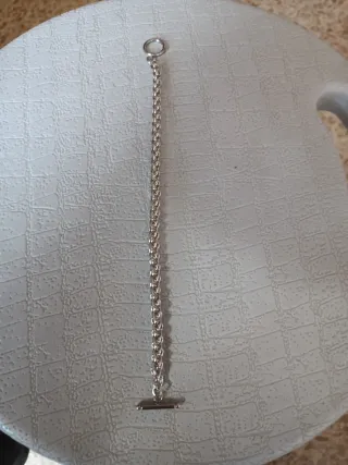 Pulsera de eslabones plateada