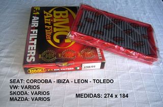 Filtro Aire DEPORTIVO SEAT - VW - SKODA -MAZDA