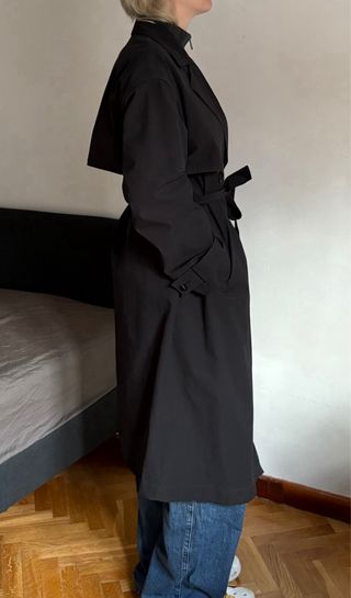 Gabardina Negra Mujer