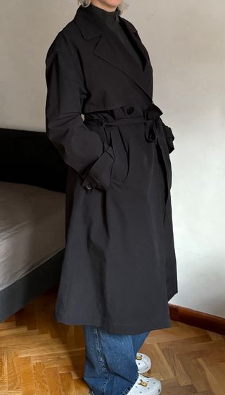 Gabardina Negra Mujer