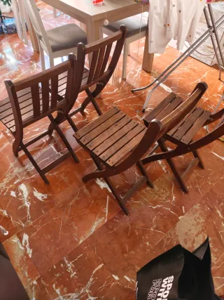 4 Sillas de Jardín Teka Plegables