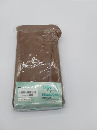 Miracle Home. Sábana Bajera 100% Microfibra cepillada, Ajustable, elástica y antipeeling. 150X200. Cama 150. Chocolate