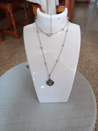 Colgante mujer plata y negro