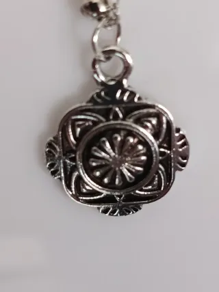Colgante mujer plata y negro