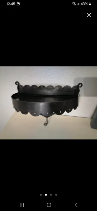 Mensola artigianale in ferro nero