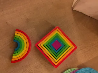 Juguetes Montessori Madera Arcoíris Cuadrado