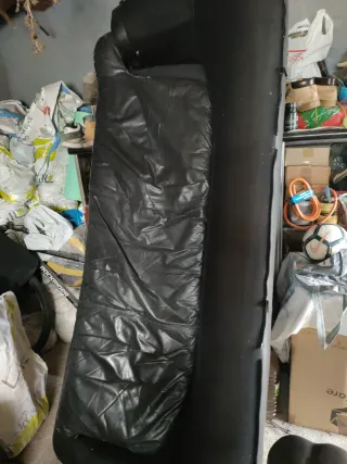 Sofá de piel negro 3 plazas