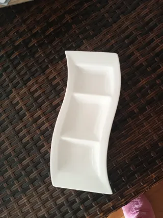 2 Bandejas Aperitivos Porcelana Blanca