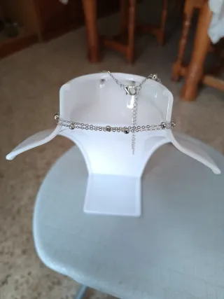 Colgante Cruz Plata y Verde Mujer