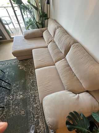 Sofá Chaise long beige retráctil 3x1.70 OFERTABLE!