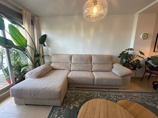 Sofá Chaise long beige retráctil 3x1.70 OFERTABLE!