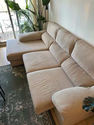 Sofá Chaise long beige retráctil 3x1.70 OFERTABLE!