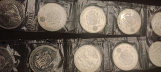 10 Monedas Plata 12€ Juan Carlos y Sofía
