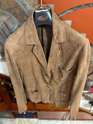 Giacca donna vera pelle scamosciata vintage