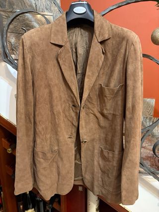 Giacca donna vera pelle scamosciata vintage