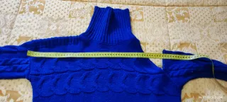 Miniabito maglione trecce blu