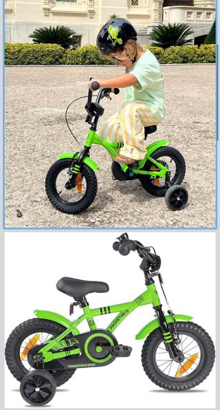 Bicicleta infantil verde 12 pulgadas