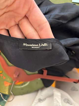 Camiseta tirantes encaje Massimo Dutti negra