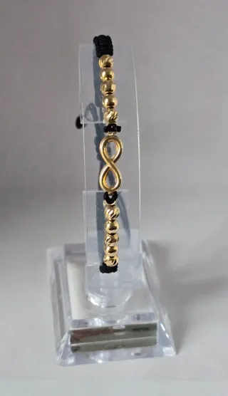 Pulsera Oro 18k Infinito Negro