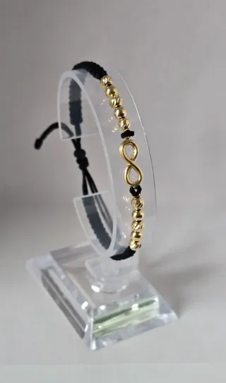 Pulsera Oro 18k Infinito Negro