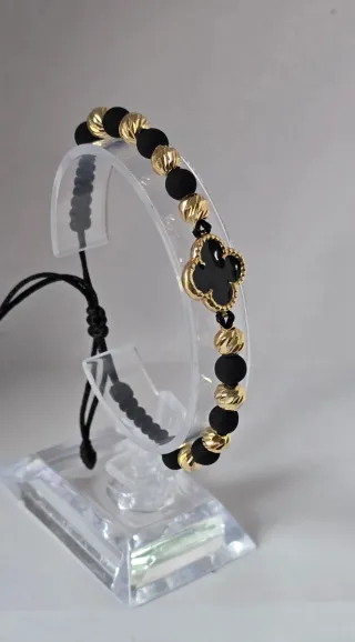 Pulsera Oro 18k Negro y Dorado