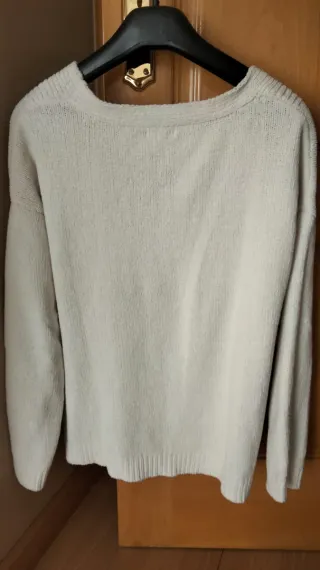 Jersey Natura beige escote pico talla L