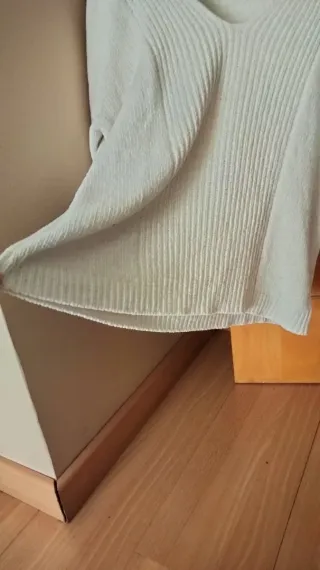 Jersey Natura beige escote pico talla L