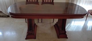 Mesa y 6 Sillas Comedor Clásicas Madera