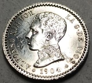 Moneda PLATA 50 céntimos Alfonso XIII 1904*04