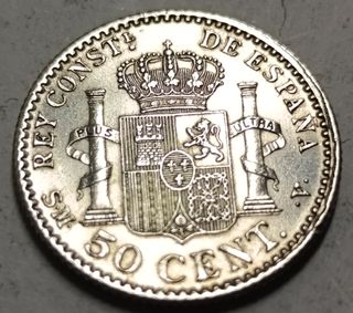 Moneda PLATA 50 céntimos Alfonso XIII 1904*04