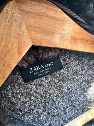 Abrigo Zara Lana Mujer Gris