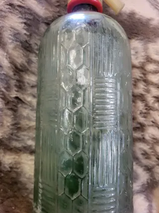Sifón antiguo cristal labrado
