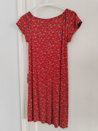 Vestido rojo estampado floral