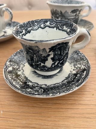 4 Tazas La Cartuja Vistas Negro