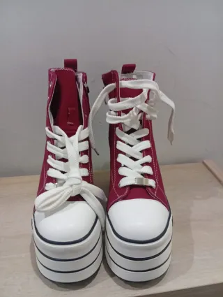 Zapatillas plataforma rojas talla 38