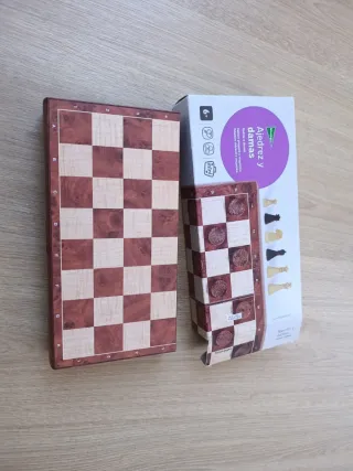 Juego Ajedrez y Damas Plegable Mini