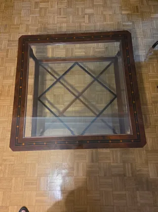 Mesa de centro madera y cristal